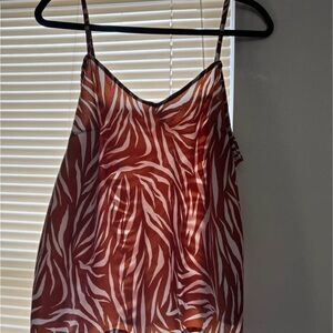 Time and Tru Brown Zebra Print Camisole